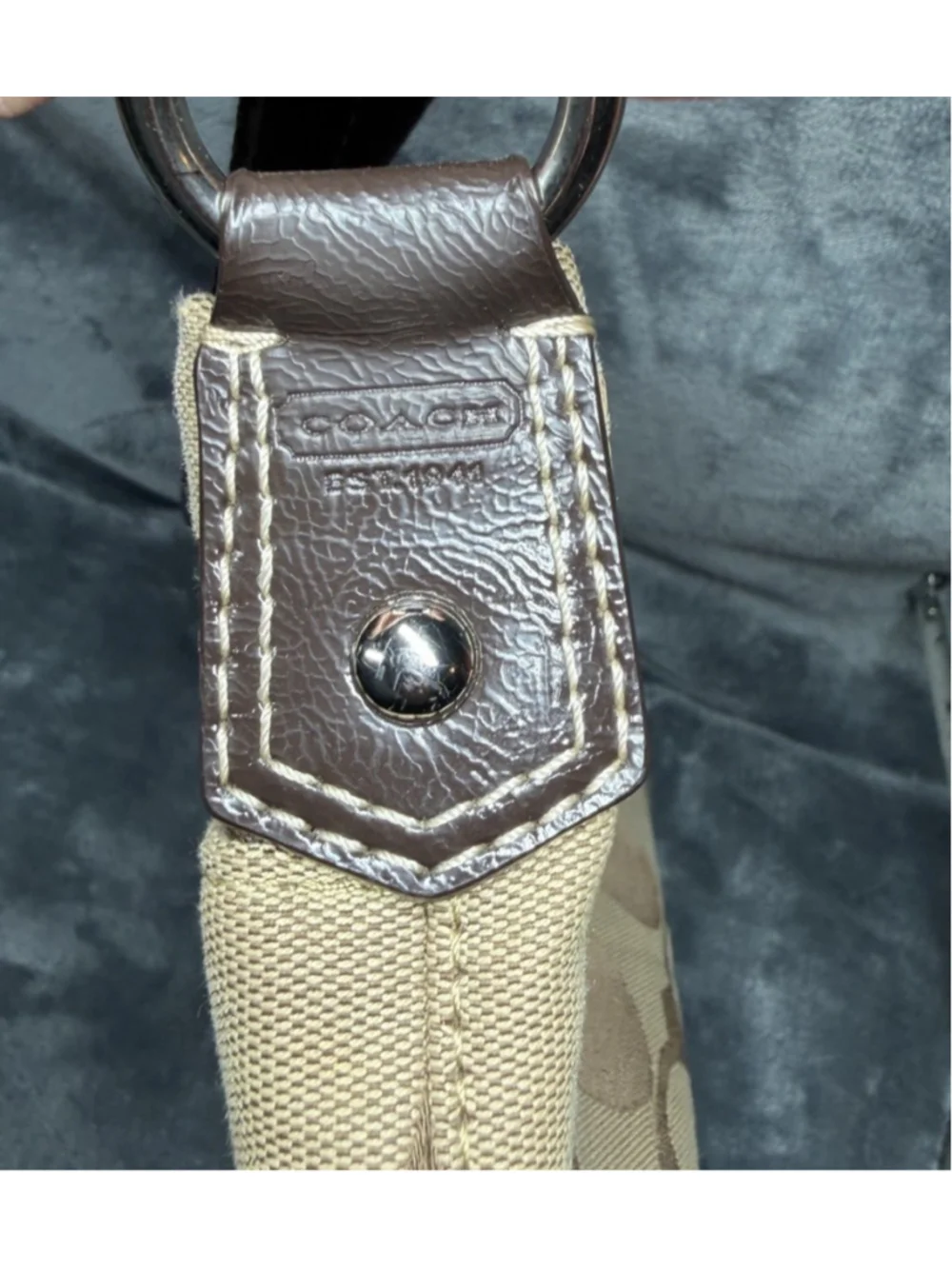 Coach Signature F19220 Crossbody Shoulder Handbag Purse Brown